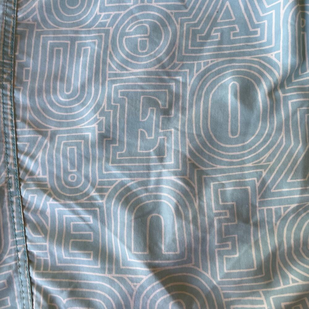 Patagonia Men's Wavefarer Board Shorts Swim Trunks 34 blue white letters beach - Picture 7 of 8